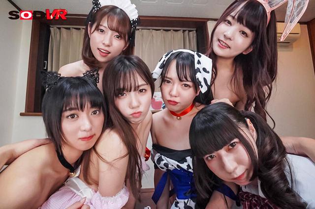 【VR】〈全員Aカップ！ちっぱい限定！〉僕が実家に帰省し、玄関の扉を開けた瞬間からエッチな波状攻撃が始まりました…義妹6人が僕を取り合う！？3年振りの帰省に興奮するちっぱい’s 舌を使った舐め尽くし波状攻撃でギンギンになったおち○ぽをちっパイズリでメタメタに… サンプル画像 8