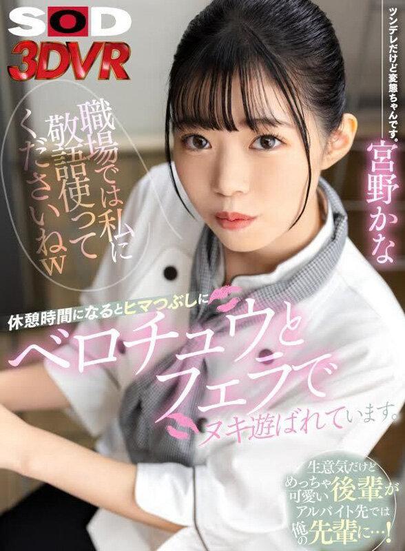 【VR】「職場では私に敬語使ってくださいねw」生意気だけどめっちゃ可愛い後輩がアルバイト先では俺の先輩に...！休憩時間になるとヒマつぶしにベロチュウとフェラでヌキ遊ばれていま す。 宮野かな サンプル画像 1