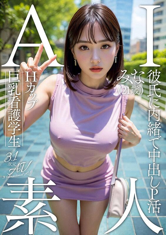 AI素人 Hカップ巨乳看護学生 みな（21歳）【3.1次元】 サンプル画像 1