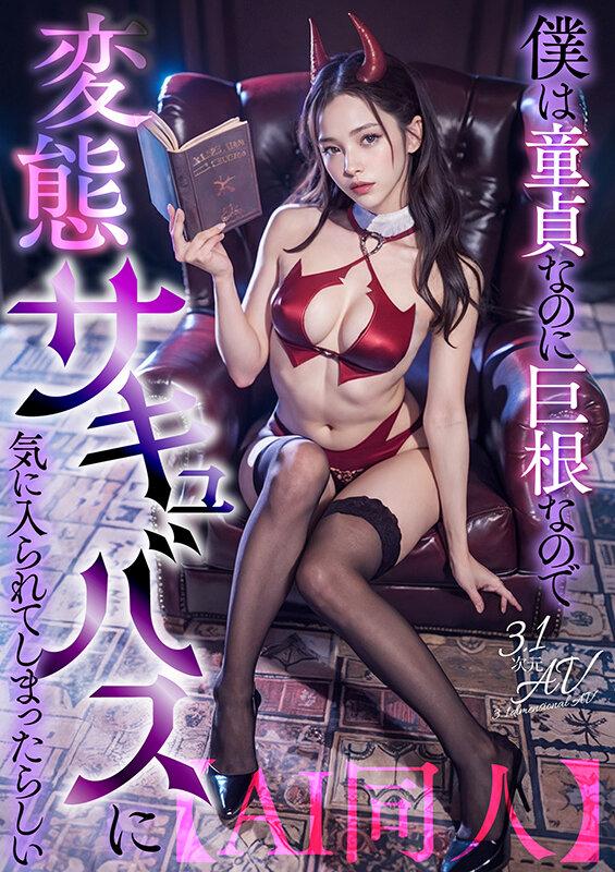 【AI同人】僕は童貞なのに巨根なので変態サキュバスに気に入られてしまったらしい サンプル画像 1