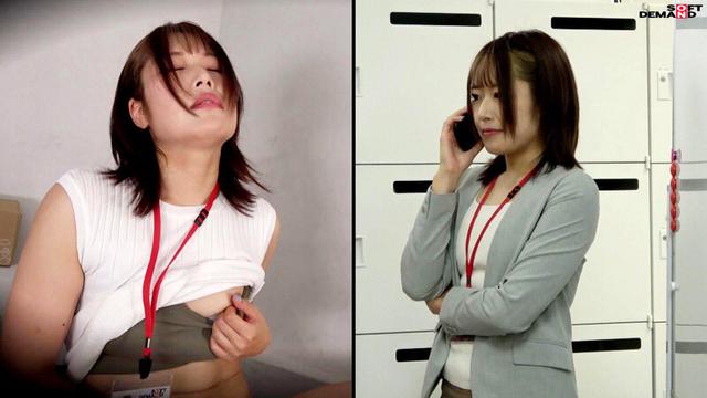 SOD女子社員 7名 業務時間内声ガマン大胆オナニー報告2 仕事中＆オナニー中のギャップ 2画面見比べておシコり下さい サンプル画像 13