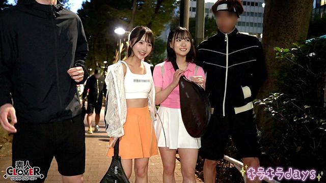 【流出映像】 大学女子テニスサークル女子4人組が先輩OB達と乱交Party【かの、ゆか、りな、なな】～かの＆ゆか編～ サンプル画像 1