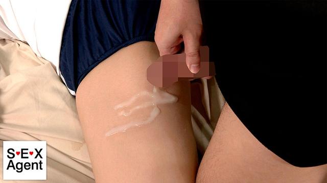太ももコキからの太ももぶっかけ サンプル画像 15