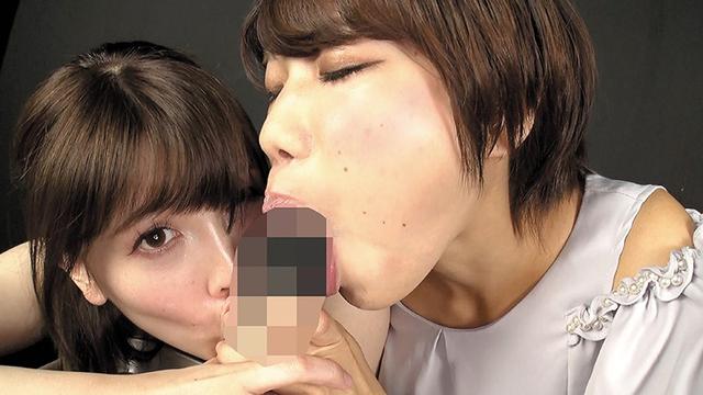 大量唾液滴るレズキス淫語ディルドフェラ サンプル画像 11