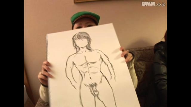 【AIリマスター版】素人ギャルに男優の裸体をデッサンして下さい。 サンプル画像 16