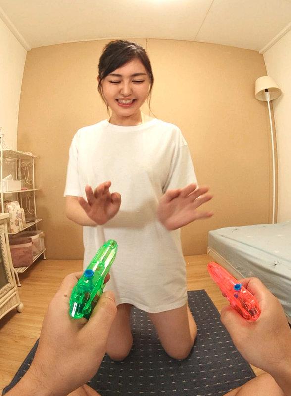 【VR】濡れT選手権 濡れ透ける彼女の肉感ボディ 春乃おと サンプル画像 2