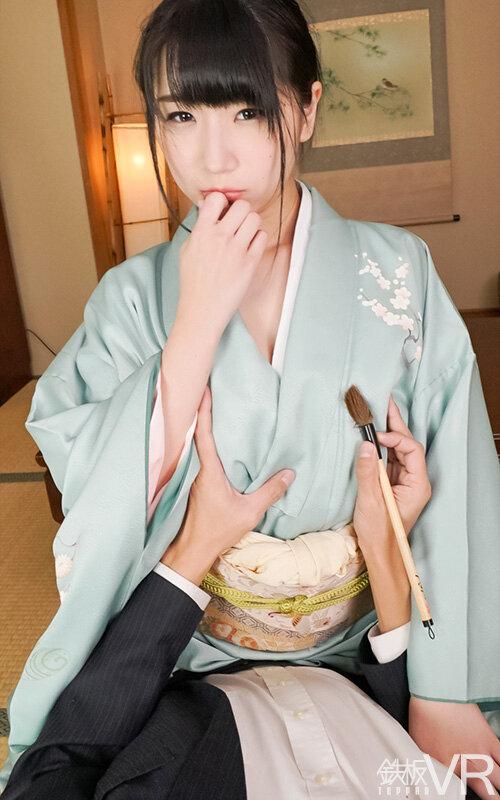 【VR】清楚な美人書道家と欲情筆愛撫！見抜かれた下心。着衣の陰に美しさと激しさの激ハメ中出し みひな サンプル画像 11