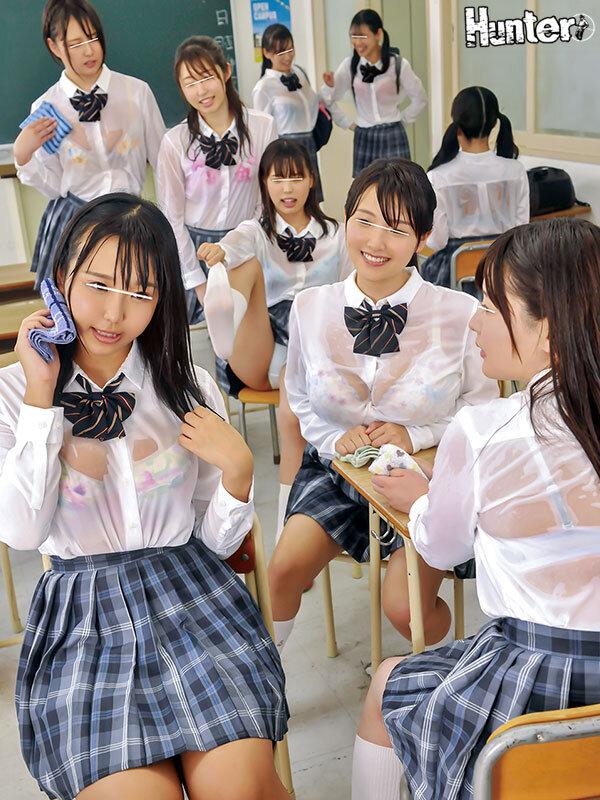 女子校生限定！ブラ透け度200％ ゲリラ豪雨でビショ濡れになった制服女子たちに勃起が止まらず中出しハメ放題BEST16名4時間 サンプル画像 3