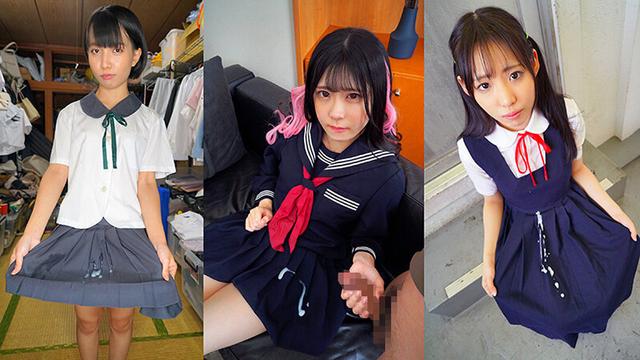 手コキ募ちん活動 どろっどろ精子を制服にぶっかけられた女子●生15人 サンプル画像 2