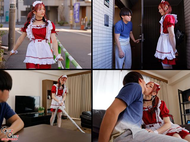 肉棒でご主人様のアナルをご奉仕痴女メイド ニューハーフ逆アナルセックス！ 一二三ゆぅり サンプル画像 1