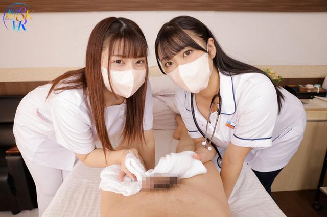 【VR】夢の8Kおっぱい体験！爆乳ナース2人におっぱいでイカされまくるボインハーレムホスピタルVR 高画質×3D×W爆乳でおっぱいの質も形も迫力もケタ違い！！ サンプル画像 2
