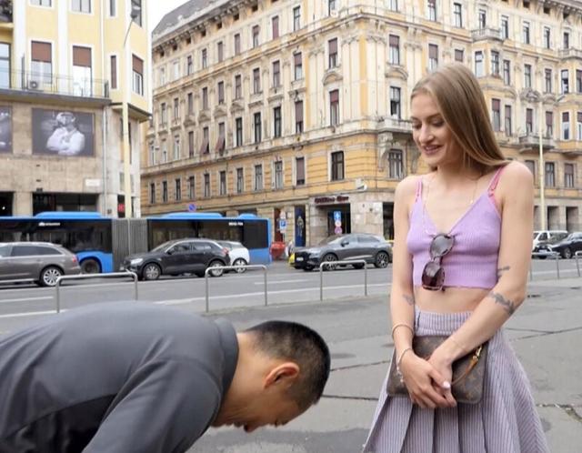 ハンガリーで素人女性をナンパしまくりGETしたスレンダー金髪美女は寿司が大好きな起業家でお人好しだった！ 情にもろいハンガリー女性の優しさにつけ込み土下座をして頼み込み生中出しSEXしまくったwww ティファニー・テイタム サンプル画像 2