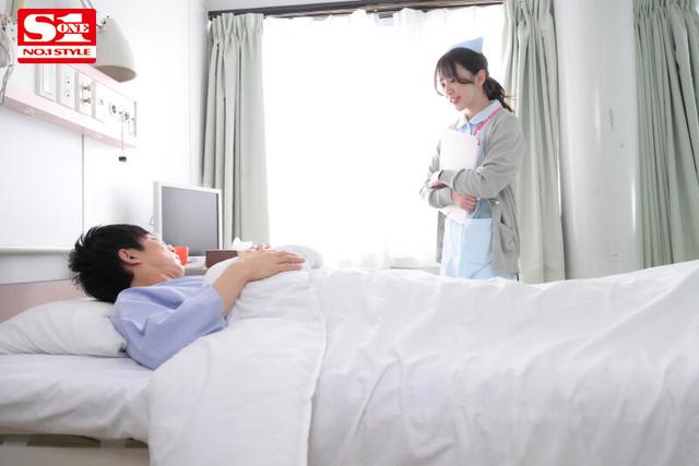 めちゃ推しに弱い！？巨乳ナースに性処理させ続けたこっそり大部屋パイズリ入院性活 宇野みれい サンプル画像 1