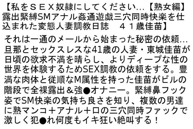 【お得セット】私をSEX奴●にしてください…【熟女編】・ キャリアOL緊縛拷問・縄鼻吊鞭叫・初SM×初アナル爆乳妻ドキュメンタリー サンプル画像 2